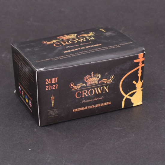 Уголь для кальяна Crown 0,25 кг (22х22)